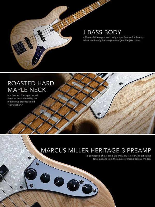 Sire V8 Series Marcus Miller swamp ash 4-string active bass guitar white blonde