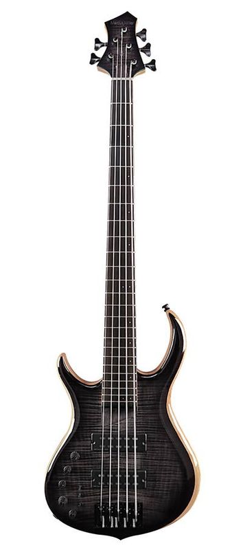 Sire M7 2nd Gen Series Marcus Miller Lefty Swamp Ash + Solid Maple 5-string Bass Guitar Transparent Black