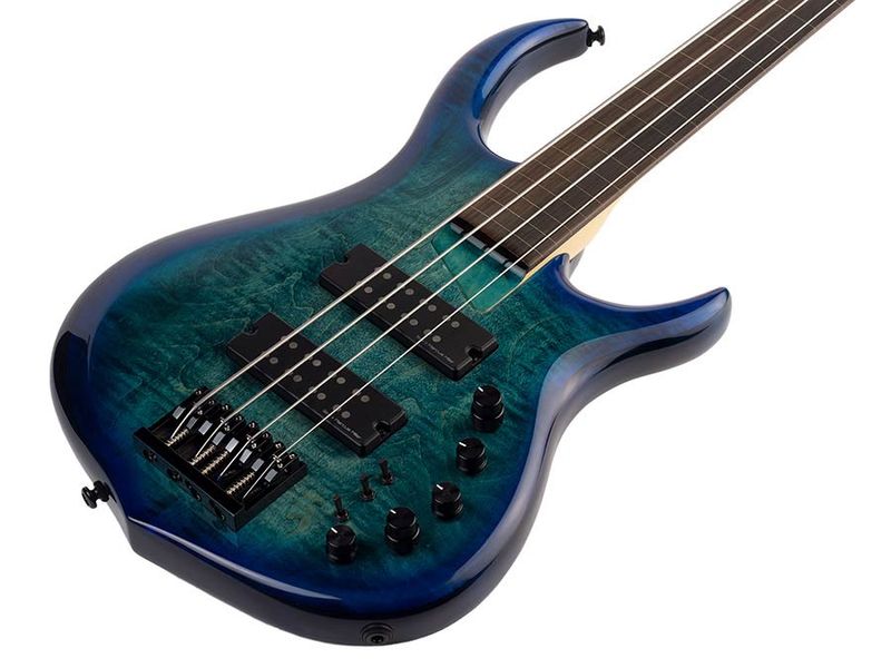 Sire M7 2nd Gen Series Marcus Miller fretless Alder + Solid Maple 4-string Bass Guitar Transparent Blue