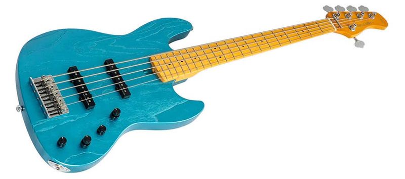 Sire V6 5/OTB mahogany+ash top 5-string active bass guitar ocean turqoise blue