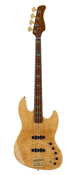 Hovedbilde Sire V10 Series Marcus Miller swamp ash + flamed maple 4-string active bass guitar natural, with hard case