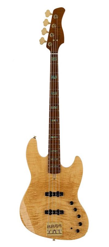 Sire V10 Series Marcus Miller swamp ash + flamed maple 4-string active bass guitar natural, with hard case