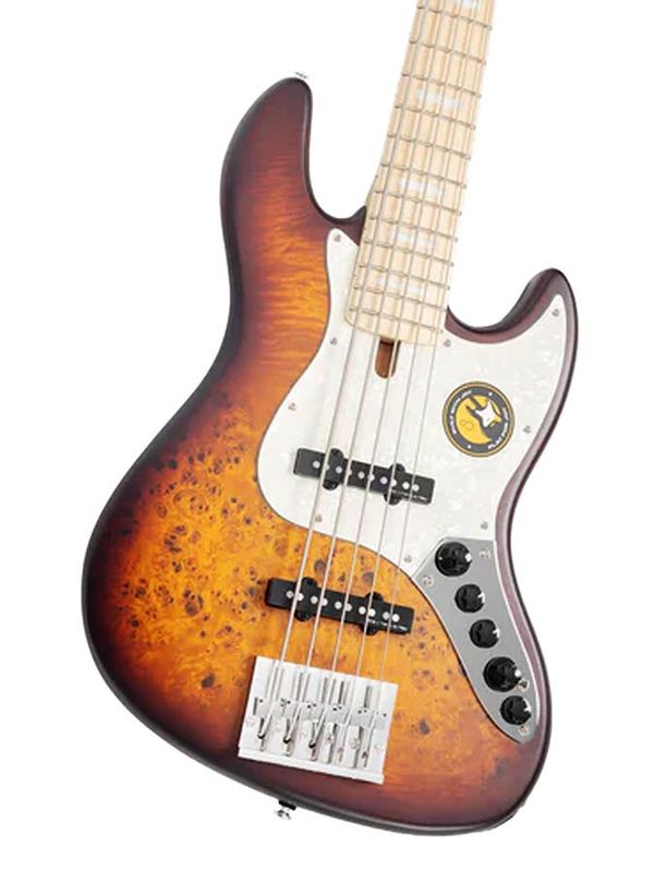 Sire V7 Series Marcus Miller swamp ash reissue 5-string active bass guitar, tobacco sunburst satin