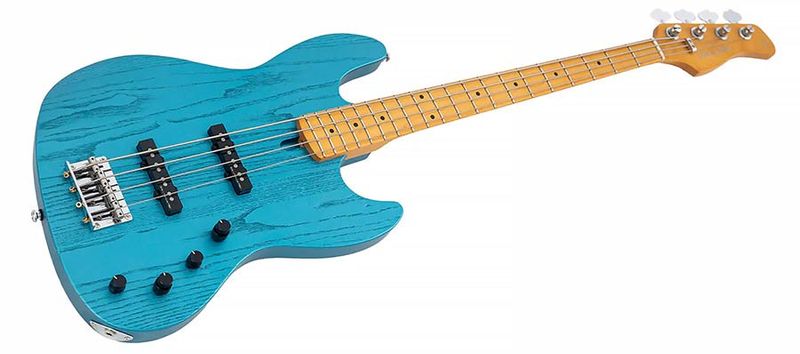 Sire V6 4/OTB mahogany+ash top 4-string active bass guitar ocean turqoise blue