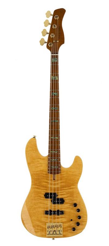 Sire P10 Series Marcus Miller swamp ash + flamed maple 4-string active bass guitar natural, with hard case