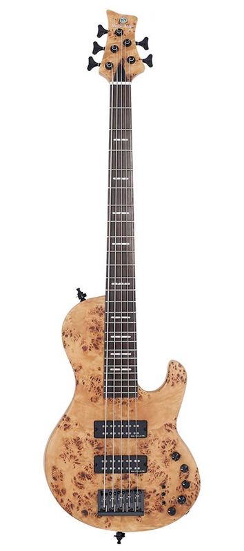Sire F Series Marcus Miller swamp ash + poplar burl 5-str. active, natural satin, with hardcase