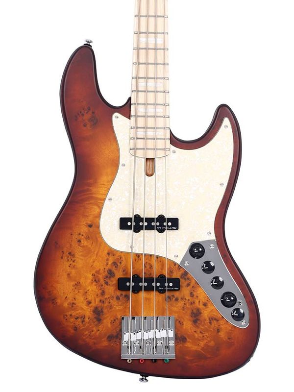 Sire V7 Series Marcus Miller swamp ash reissue 4-string active bass guitar, tobacco sunburst satin