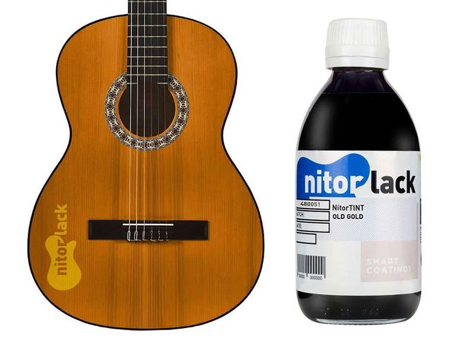 Hovedbilde NitorLACK dye old gold for classical guitar - ...