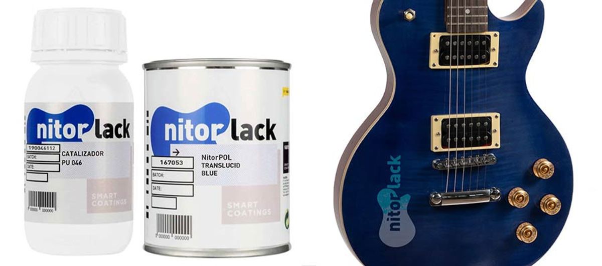 NitorLACK polyurethane paint translucent blue - 500ml can + 250ml hardener