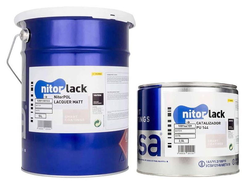 NitorLACK polyurethane lacquer, gloss matte - 5L can + 2,5L hardener