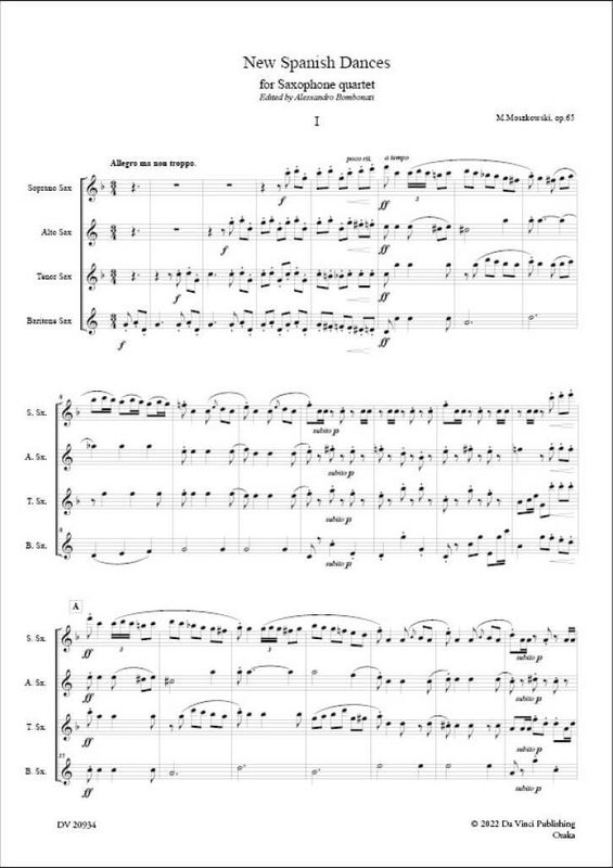 New Spanish Dances Op.65, for Saxophone quartet
