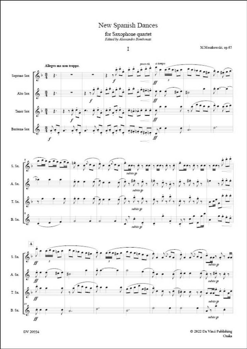 New Spanish Dances Op.65, for Saxophone quartet