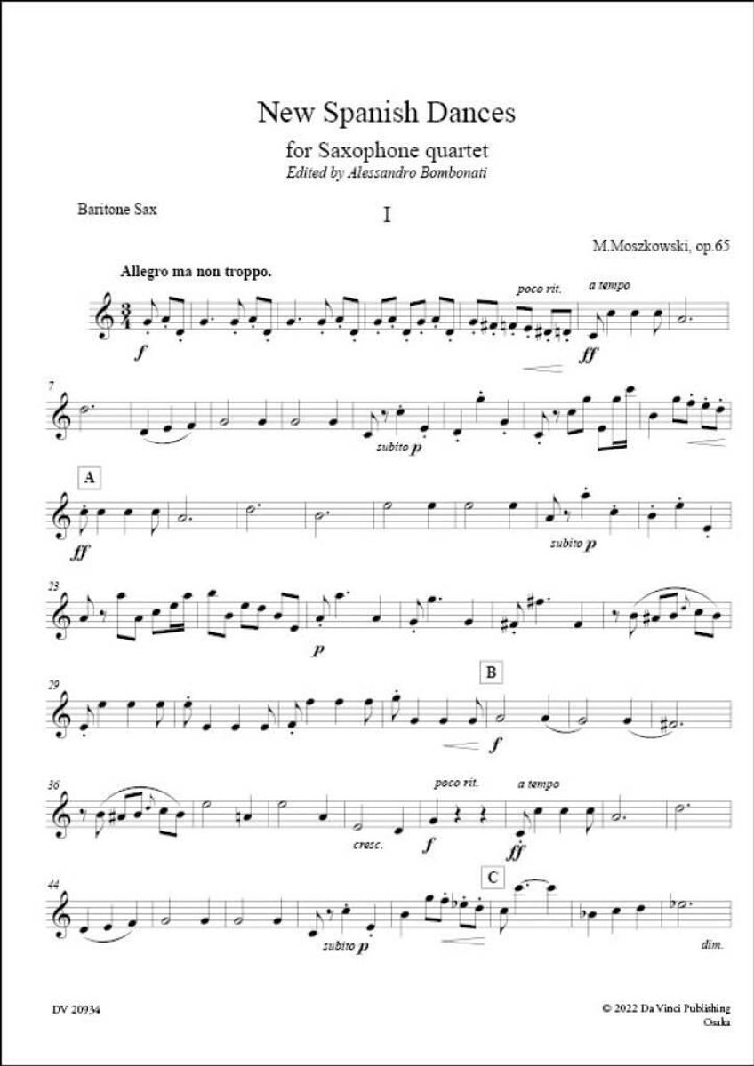 New Spanish Dances Op.65, for Saxophone quartet