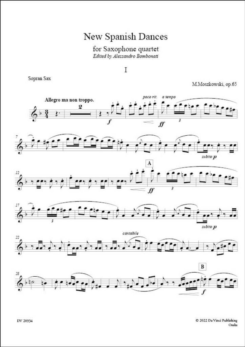 New Spanish Dances Op.65, for Saxophone quartet