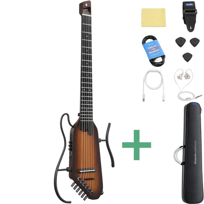 Hovedbilde Donner HUSH-C silent spansk gitar sunburst
