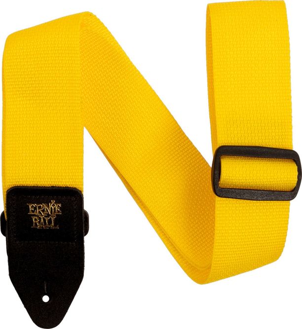 Hovedbilde Ernie Ball 5351 PolyPro Guitar Strap Yellow with Black Leath