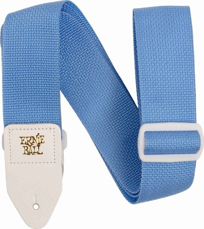Ernie Ball 5348 Polypro Strap Guitar Strap Soft Blue with Wh