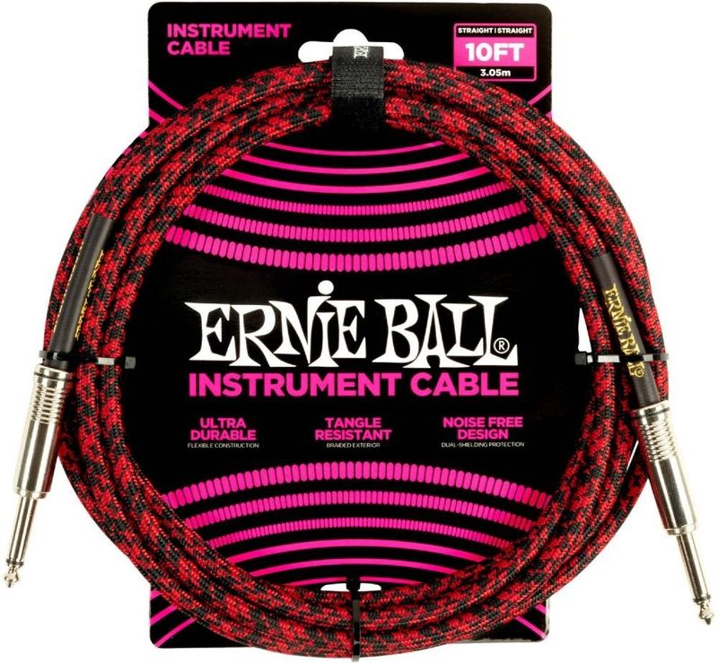 Ernie Ball 6394 Instrument Cable 3 M (10 ft) - Black & Red