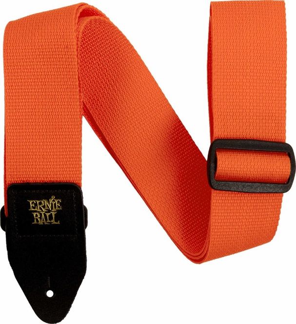 Hovedbilde Ernie Ball 5353 Poly Guitar Strap Orange with Black Leather