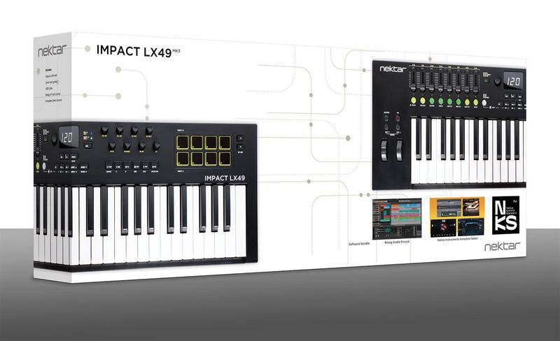 Nektar Impact LX49mk3 - MIDI keyboard, 49 keys, pads, faders & encoders
