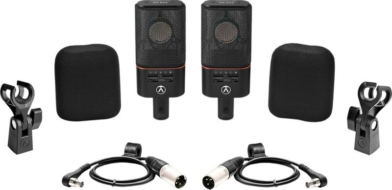 Austrian Audio OC818 Dual Set Go Black - 2x Mic, Shock Mount, Mini XLR, Mic Clip, Windshield, 1x Carry Case