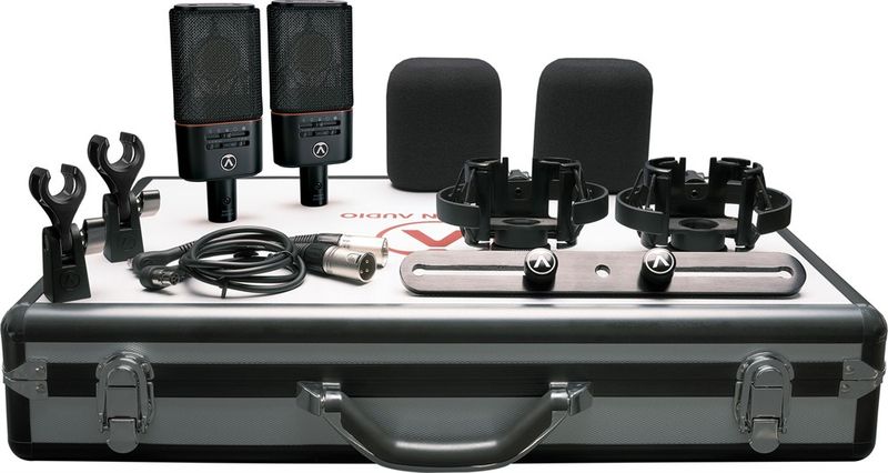 Austrian Audio OC818 Dual Set Plus Black - 2x Mic, Shock mount, Mini XLR, Mic Clip, Windshield, Stereoskena, väska