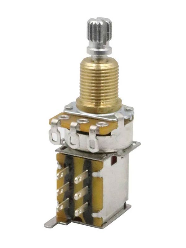 Hosco Japan 500K DPDT Push-Push Audio Taper Potentiometer - 10mm/M9,5 (3/8