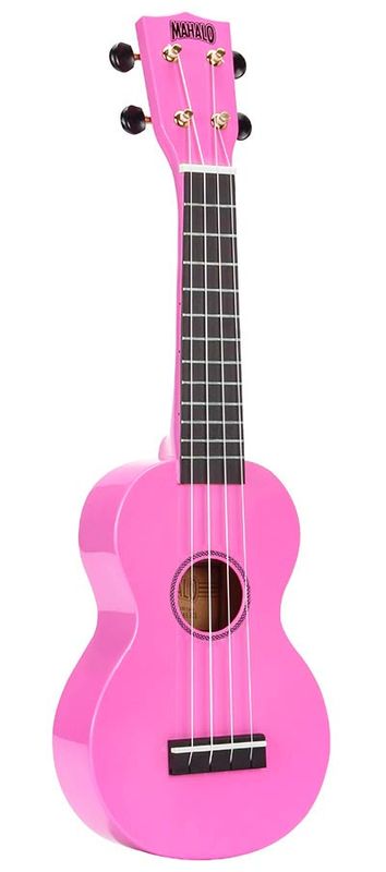 Mahalo Rainbow Series, soprano ukulele, pink, with bag
