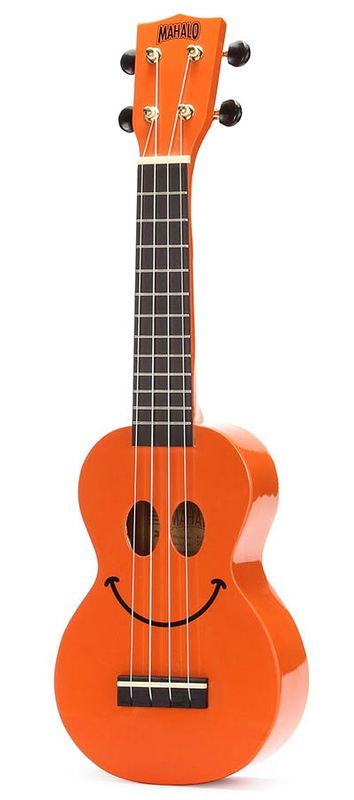 Mahalo Smiley Series, soprano ukulele, orange, with bag