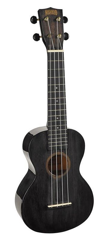 Mahalo Hano Series, concert ukulele, wide-neck, transparent black, with bag