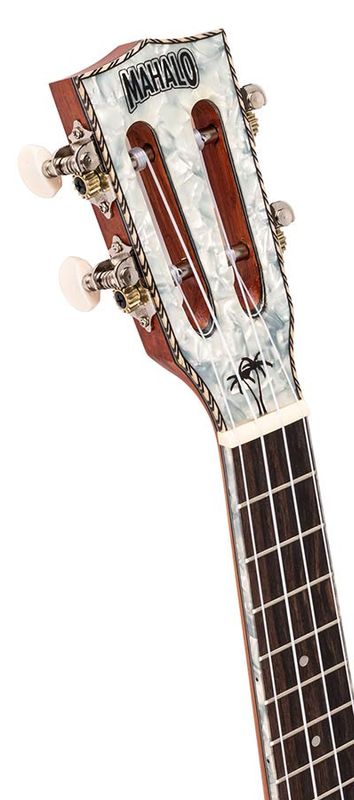 Mahalo Pearl Series, solid top concert ukulele, with MEQ2 9v preamp, natural, with bag