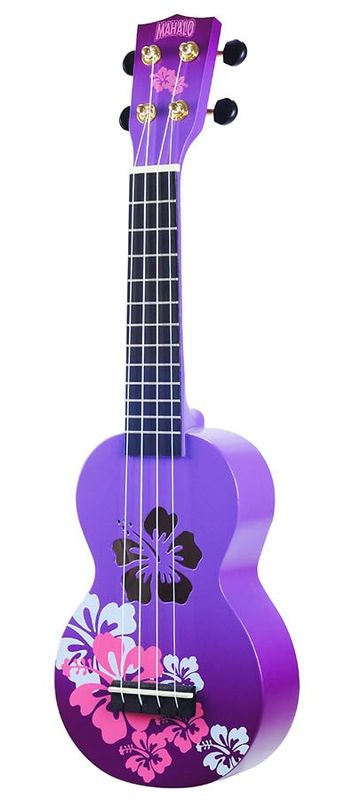 Mahalo Designer Series, soprano ukulele HIBISCUS, purple burst, with bag
