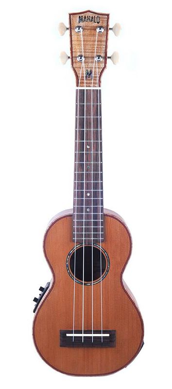 Mahalo Master Series, all solid soprano ukulele, with MEQ2 9v preamp, natural, with bag
