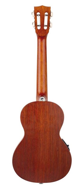 Mahalo Pearl Series, solid top tenor ukulele, with MEQ2 9v preamp, black, with bag