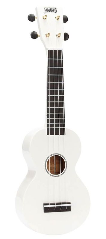 Mahalo Rainbow Series, soprano ukulele, white, with bag