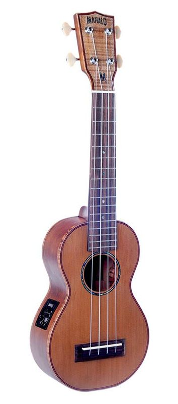 Mahalo Master Series, all solid soprano ukulele, with MEQ2 9v preamp, natural, with bag