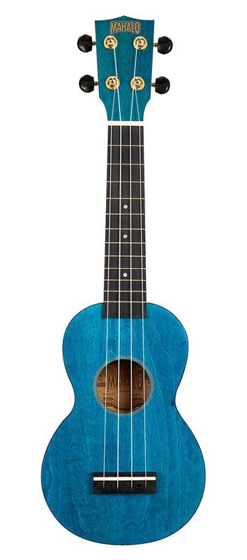 Mahalo Slimline Series, soprano ukulele, transparent blue, with bag