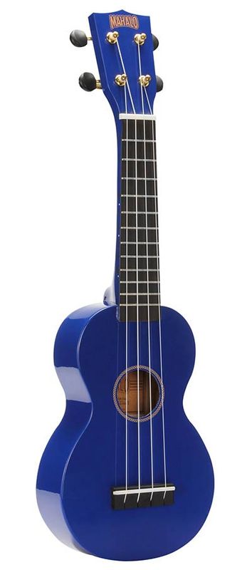Mahalo Rainbow Series, soprano ukulele, blue, with bag