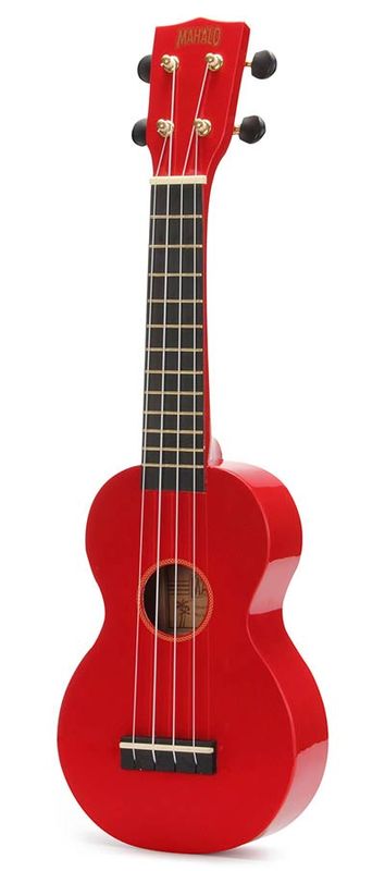 Mahalo Rainbow Series, soprano ukulele pack, red, with essentials accessory pack