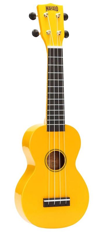 Mahalo Rainbow Series, soprano ukulele, yellow, with bag