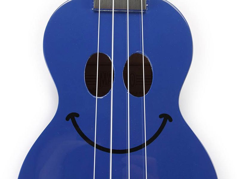 Mahalo Smiley Series, soprano ukulele, blue, with bag