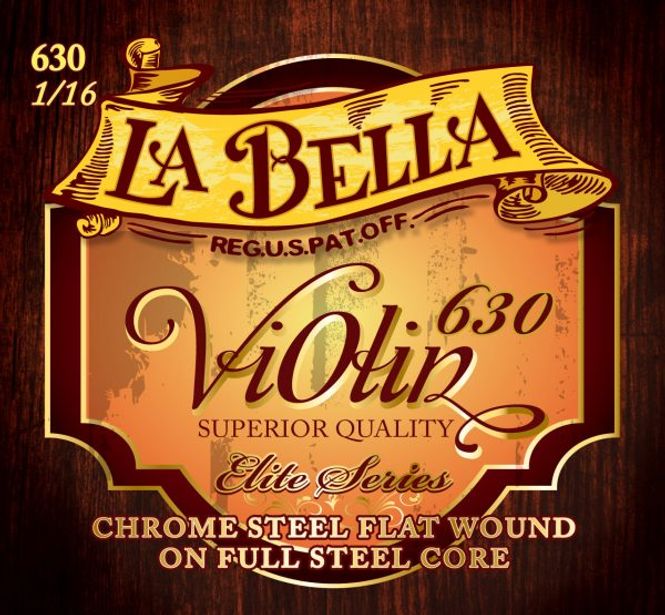 Hovedbilde La Bella 630-1/16 Violin, Flat Wound - 1/16 Scale