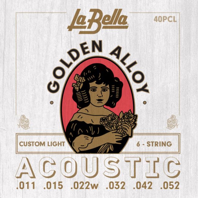 Hovedbilde La Bella 40PCL Golden Alloy Acoustic Guitar - ...