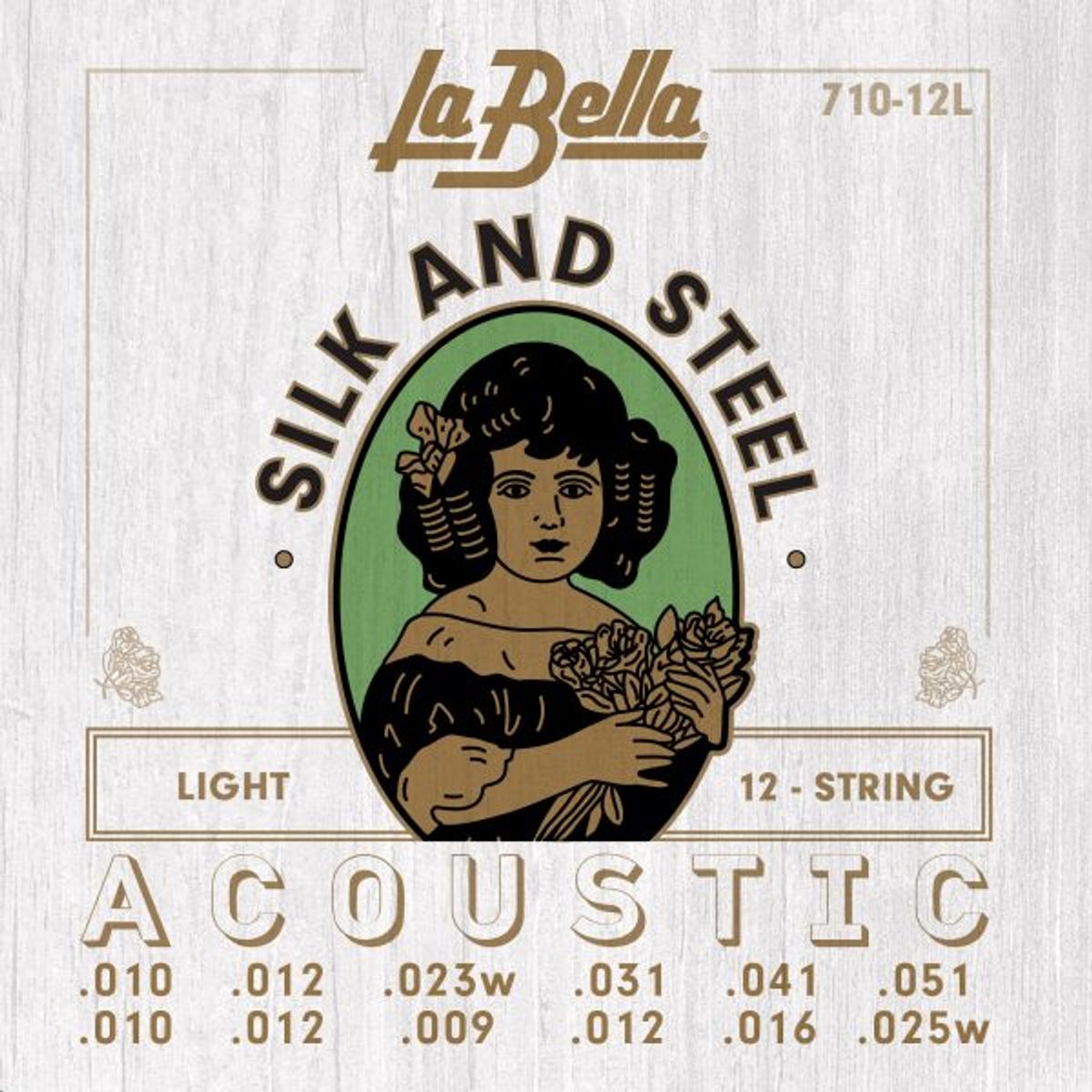 La Bella 710-12L 12-String Acoustic Guitar Silk & Steel - Light