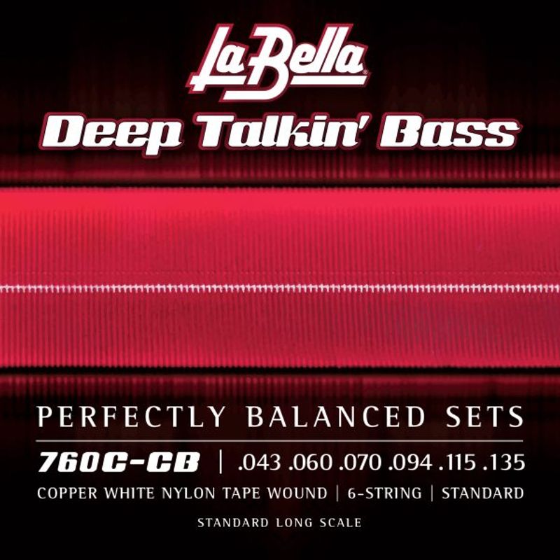 La Bella 760C-CB Copper White Nylon Tape- Standard, 6-String - 43-135