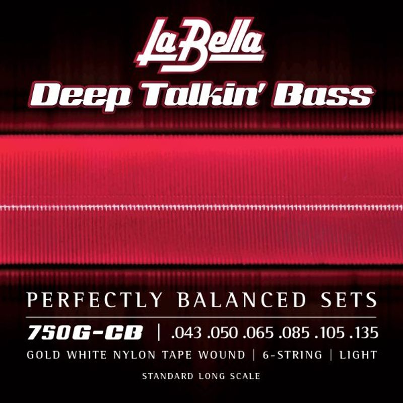 La Bella 750G-CB Gold White Nylon Tape, 6-String - Light 43-135