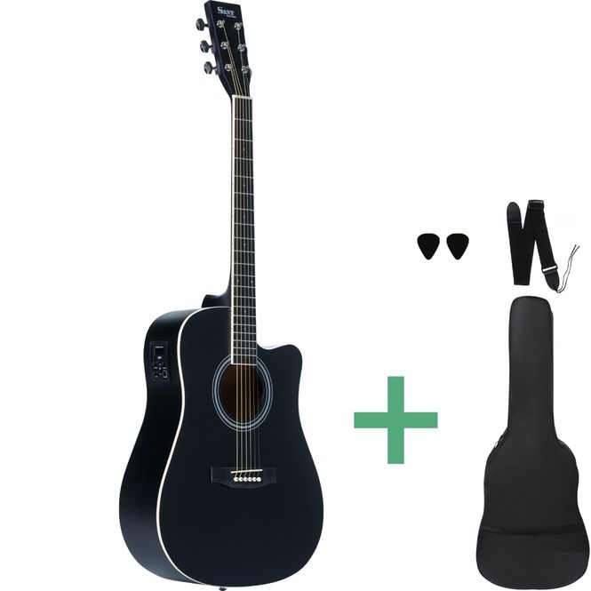 Hovedbilde Sant Guitars AC-86EQ SBK stålstrengsgitar satin ...