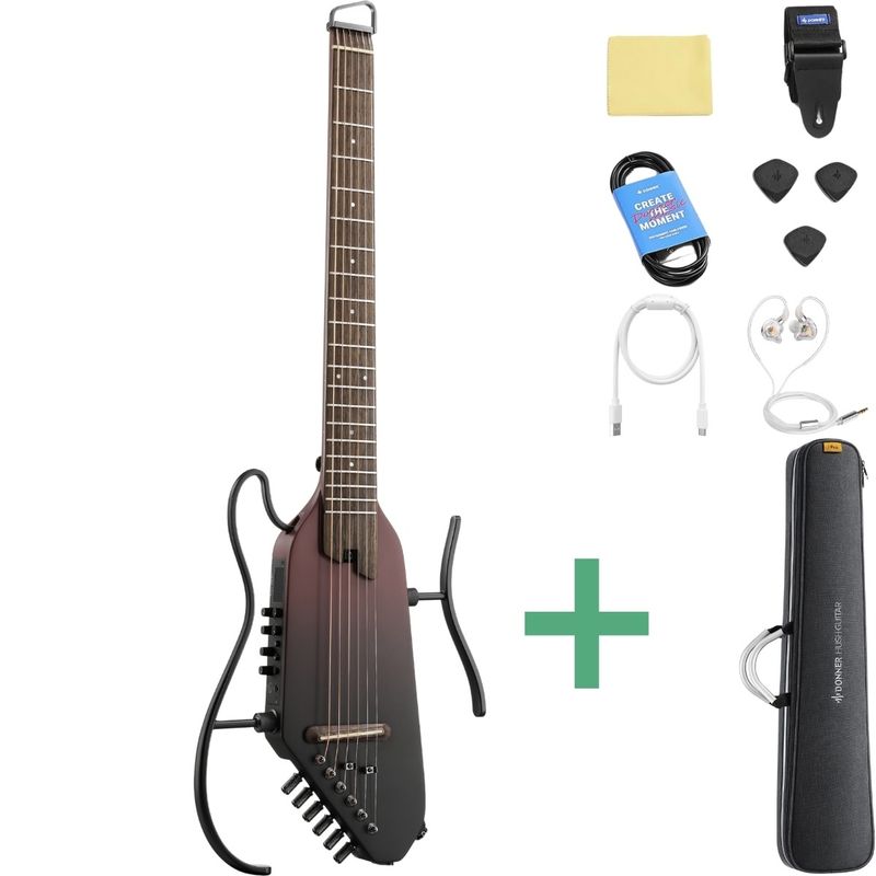 Donner HUSH-I PRO silent gitar maillard fade