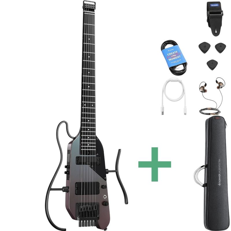 Donner HUSH-X PRO silent el-gitar midnight glow