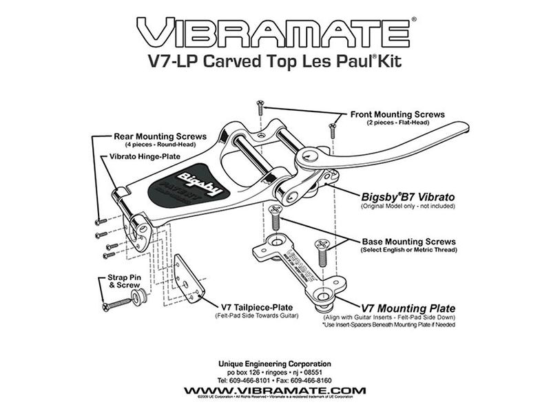 Allparts Vibramate® Bigsby® V7 for Gibson® Les Paul® Nickel